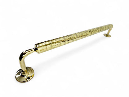 Unlacquered Engraved Brass Towel Bar for Bathroom