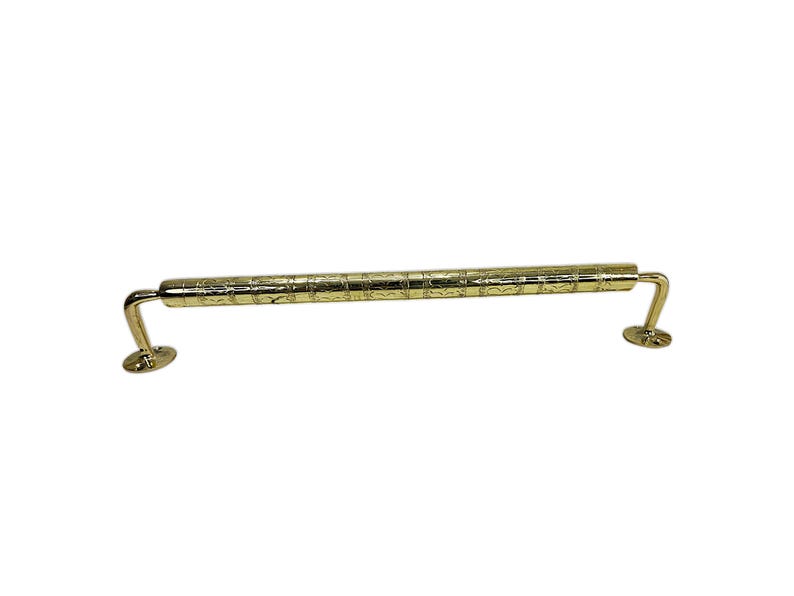Unlacquered Engraved Brass Towel Bar for Bathroom