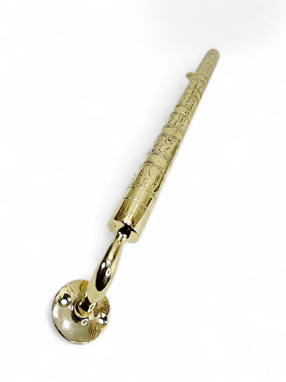 Unlacquered Engraved Brass Towel Bar for Bathroom