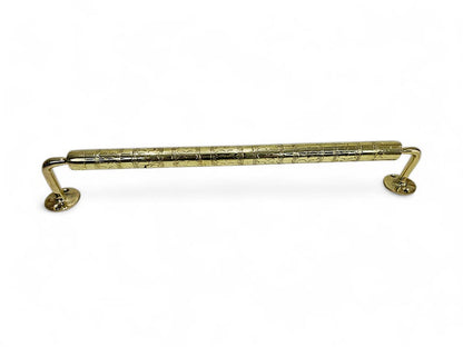 Unlacquered Engraved Brass Towel Bar for Bathroom
