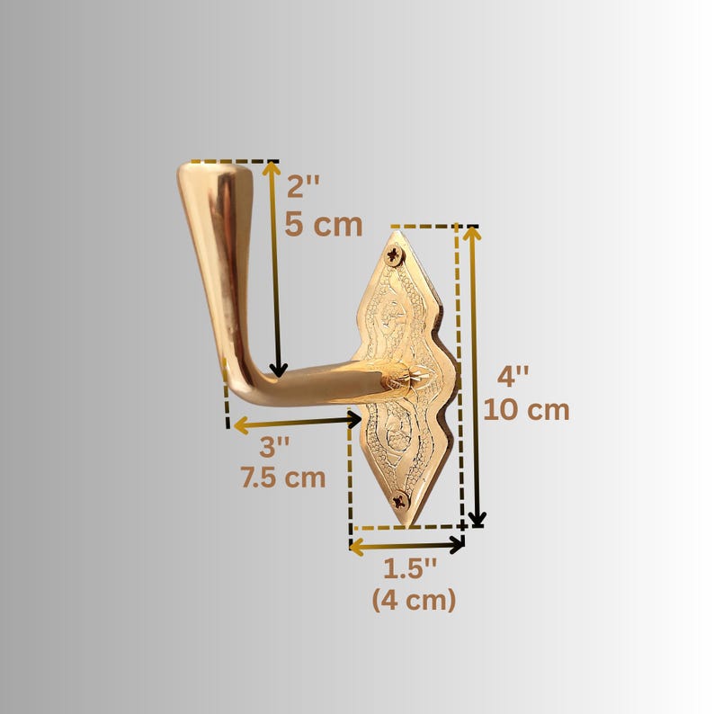 Engraved Moroccan Brass Wall Hook