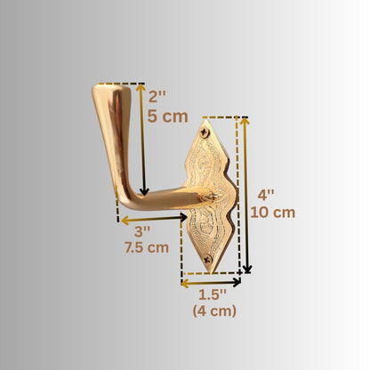 Engraved Moroccan Brass Wall Hook