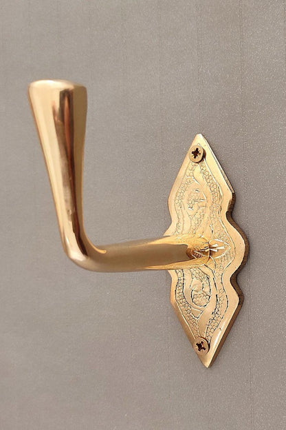 Engraved Moroccan Brass Wall Hook