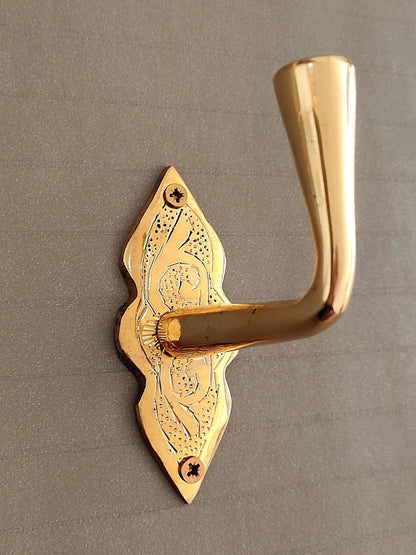 Engraved Moroccan Brass Wall Hook