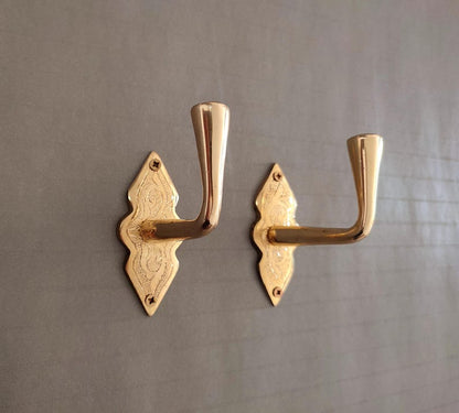 Engraved Moroccan Brass Wall Hook