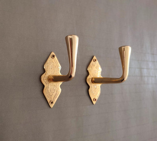 Handcrafted Brass Hooks Vintage Style Decorative Coat Hooks