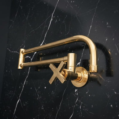 Polished Brass Folding Pot Filler Faucet