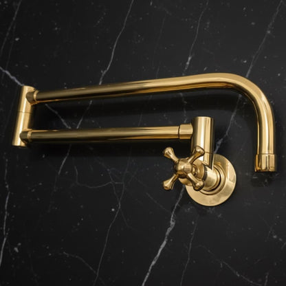 Polished Brass Folding Pot Filler Faucet