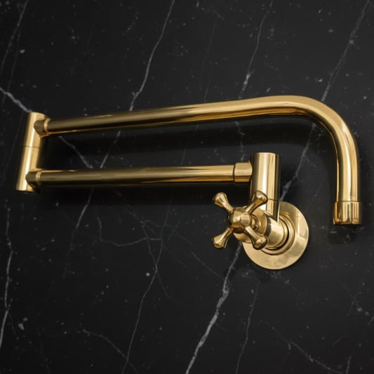 Polished Brass Folding Pot Filler Faucet
