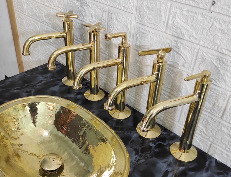 Artisanal Moroccan Brass Vanity Set