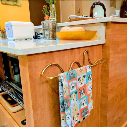 Handmade Unlacquered Brass Towel Holder