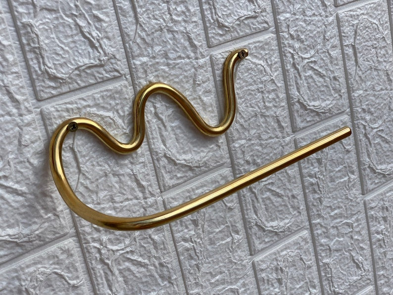 Handmade Unlacquered Brass Towel Holder