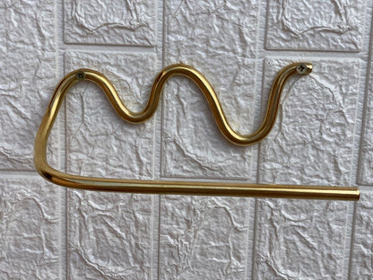 Handmade Unlacquered Brass Towel Holder
