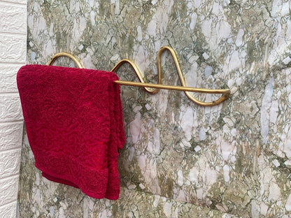 Handmade Unlacquered Brass Towel Holder