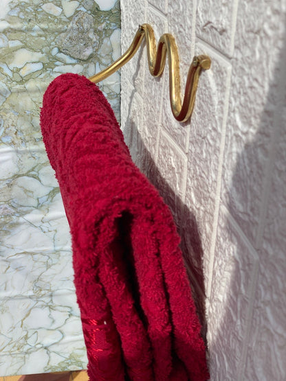 Handmade Unlacquered Brass Towel Holder