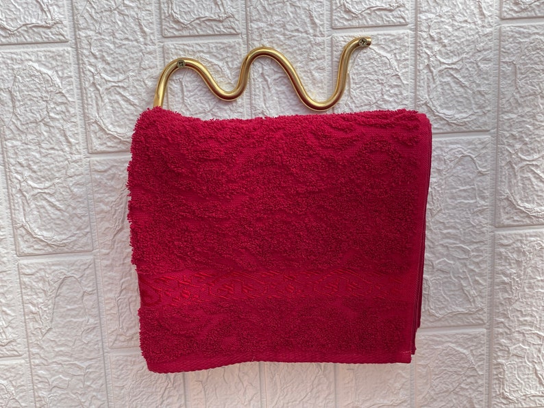 Handmade Unlacquered Brass Towel Holder