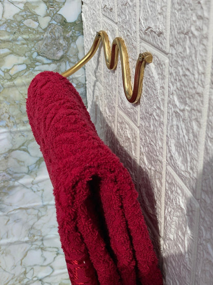 Handmade Unlacquered Brass Towel Holder