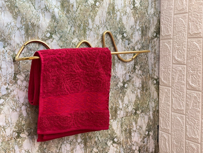 Handmade Unlacquered Brass Towel Holder