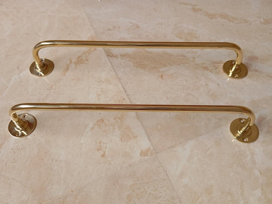 Handmade Unlacquered Brass Towel Holder