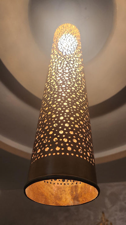 Handmade Moroccan Brass Ceiling Light  Boho Hanging Lantern