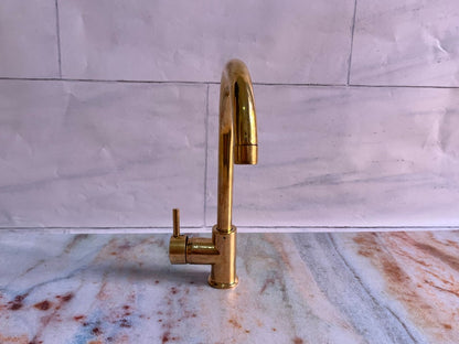 Unlacquered Brass Single Hole Kitchen Faucet