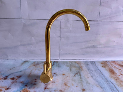 Unlacquered Brass Single Hole Kitchen Faucet