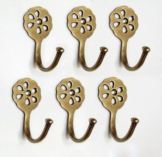 Set of 6 Vintage Antique Wall Hooks