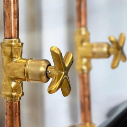Minimalist Industrial Copper & Brass Shower