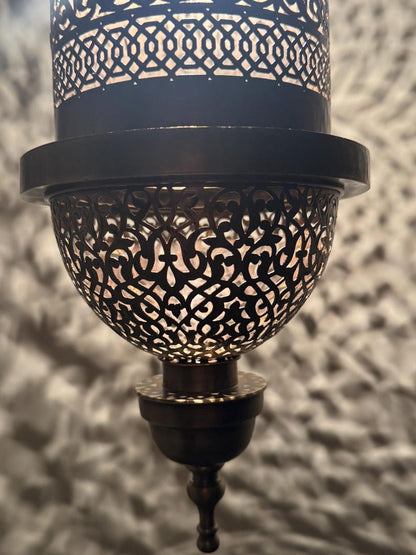 Hand Pierced Moroccan Brass Cylinder Pendant