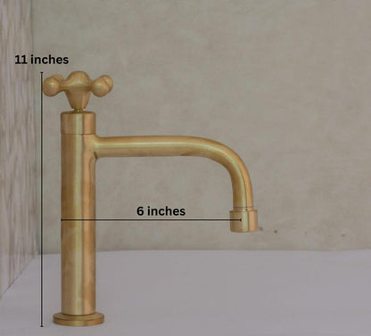 Brushed Brass Pillar Cold Water Tap