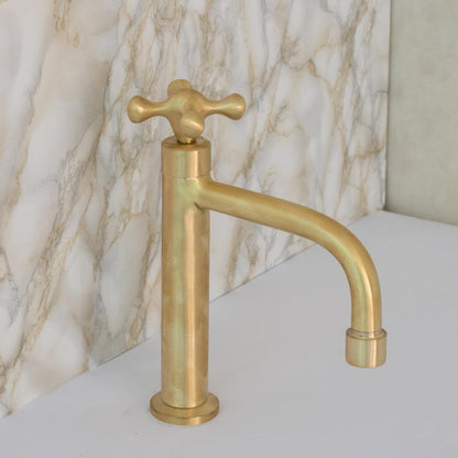 Brushed Brass Pillar Cold Water Tap