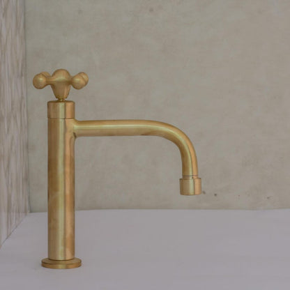 Brushed Brass Pillar Cold Water Tap