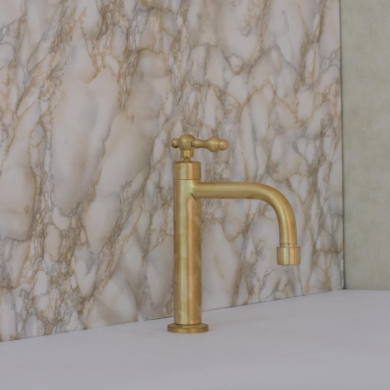 Brushed Brass Pillar Cold Water Tap