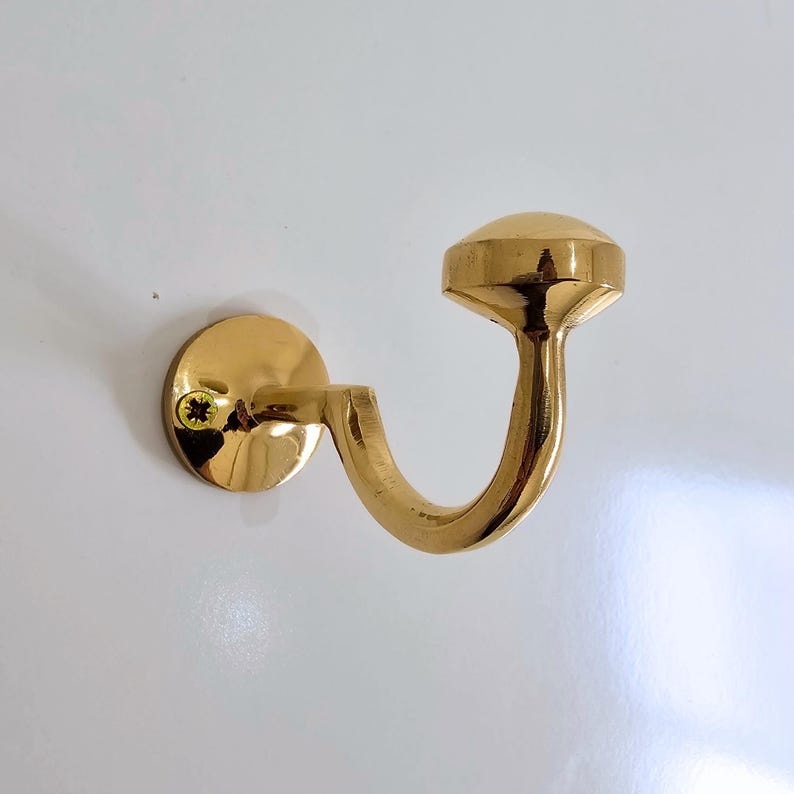 Solid Brass Mushroom Wall Hook