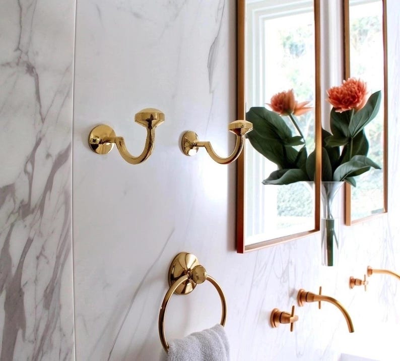 Solid Brass Mushroom Wall Hook