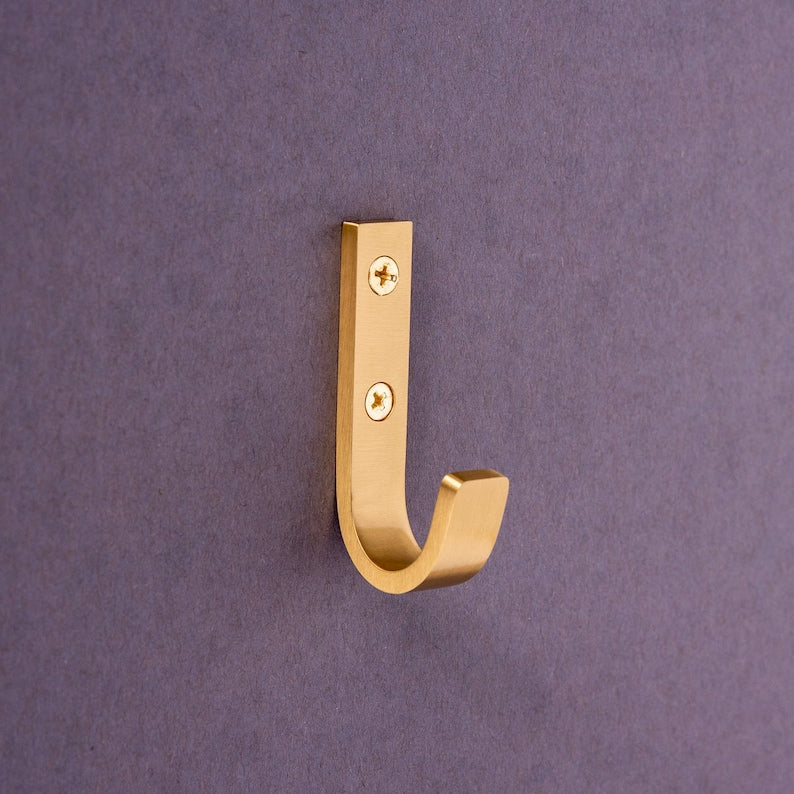 Joplin Solid Brass Modern Wall J Hook