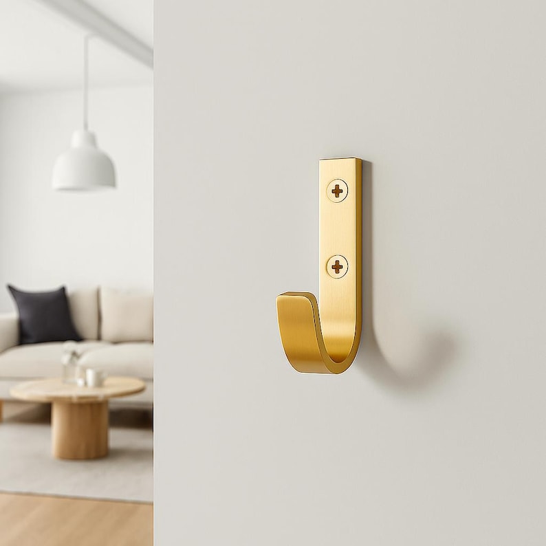 Joplin Solid Brass Modern Wall J Hook