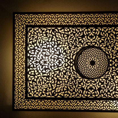 Moroccan Hand-Pierced Brass Ceiling Light