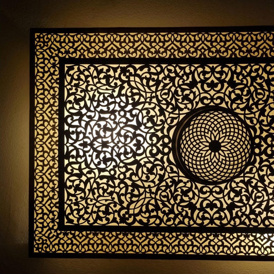 Moroccan Hand-Pierced Brass Ceiling Light