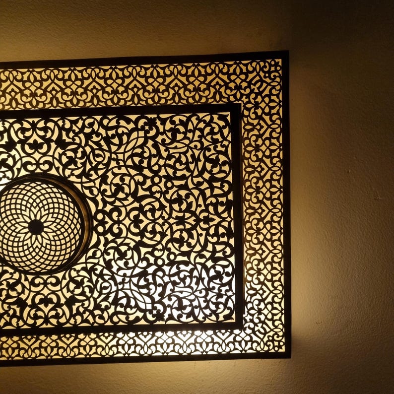 Moroccan Hand-Pierced Brass Ceiling Light