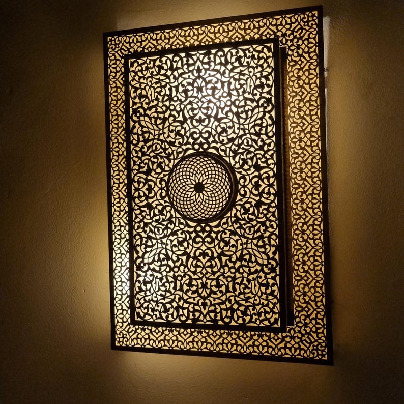 Moroccan Hand-Pierced Brass Ceiling Light