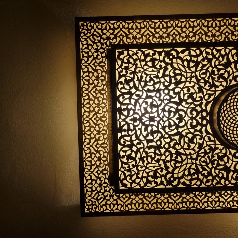 Moroccan Hand-Pierced Brass Ceiling Light