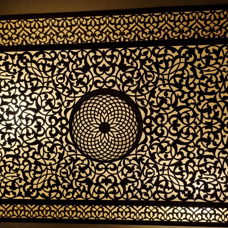 Moroccan Hand-Pierced Brass Ceiling Light