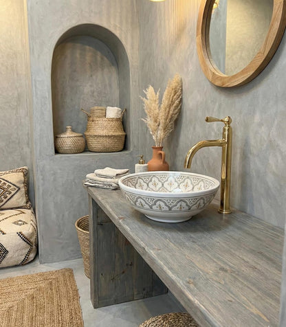 Polished Unlacquered Brass Tall Basin Mixer