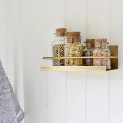 Solid Brass Floating Wall Shelf Modern Minimalist Storage