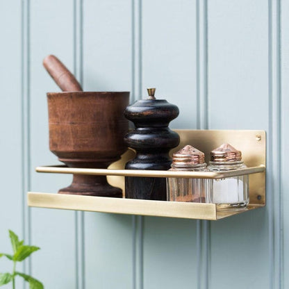 Solid Brass Floating Wall Shelf Modern Minimalist Storage