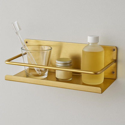 Solid Brass Floating Wall Shelf Modern Minimalist Storage