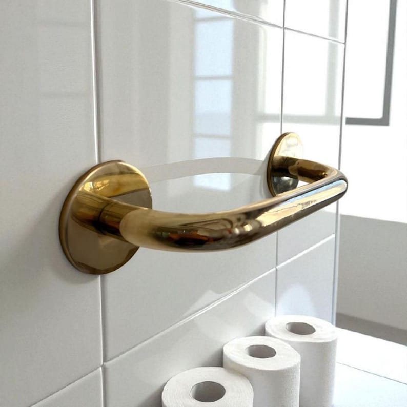 Moroccan Wall-Mounted Bathroom Brass Towel Bar