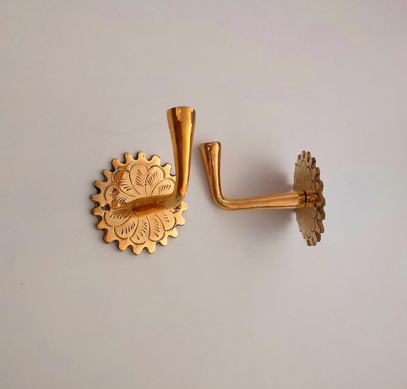 Handcrafted Moroccan Solid Brass Wall Hooks