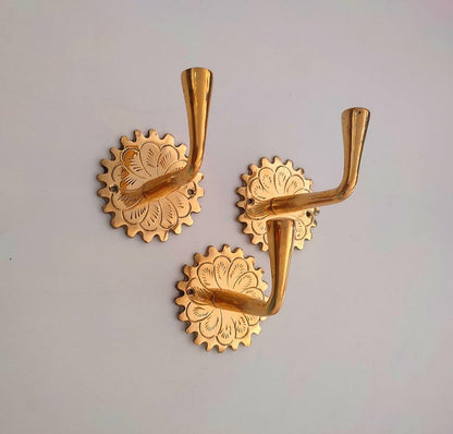 Handcrafted Moroccan Solid Brass Wall Hooks